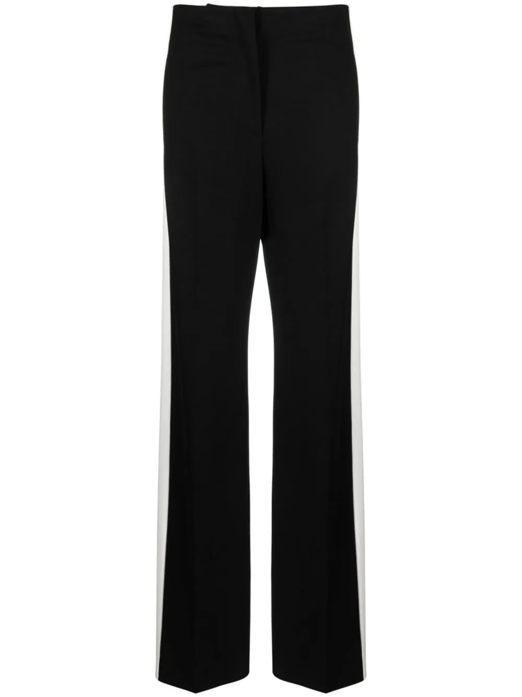 contrasting-trim wide-leg trousers