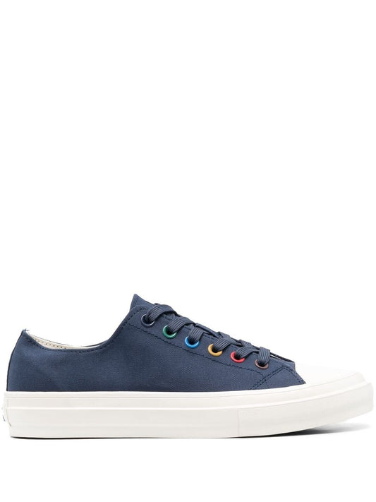 painted-eyelet low-top canvas sneakers