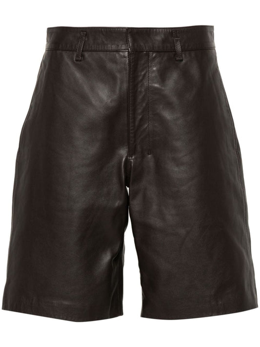 leather knee shorts