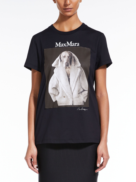 MAX MARA cotton T-shirt with Wegman print