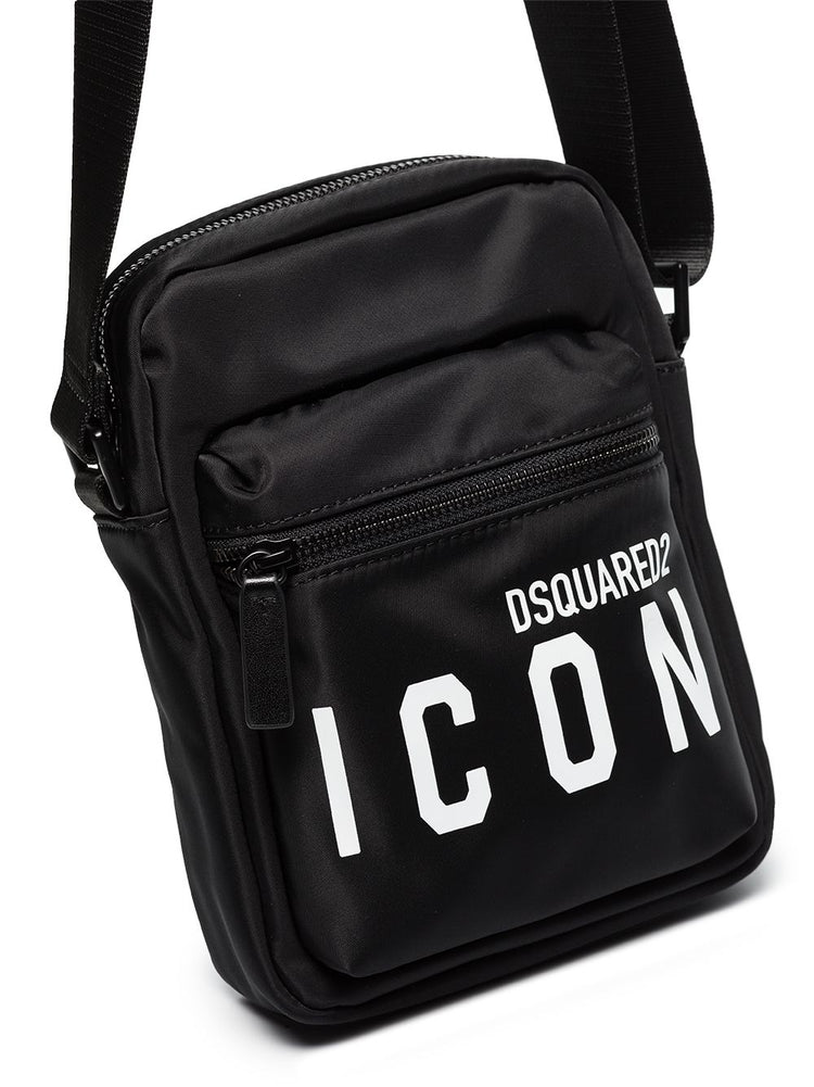 Icon logo-print messenger bag