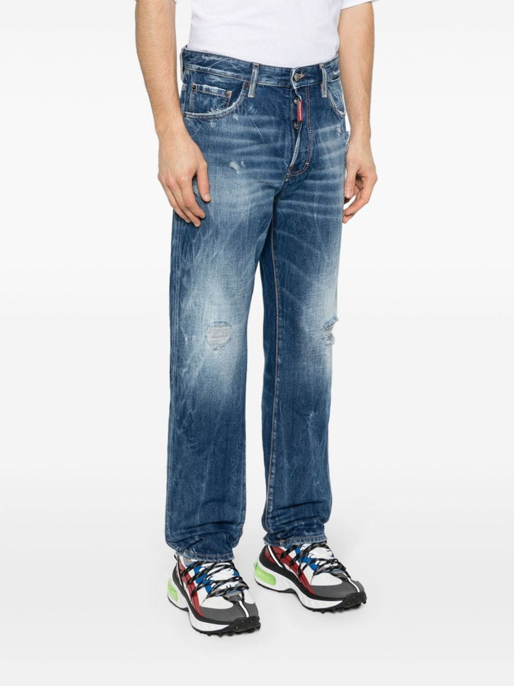 642 distressed straight-leg jeans