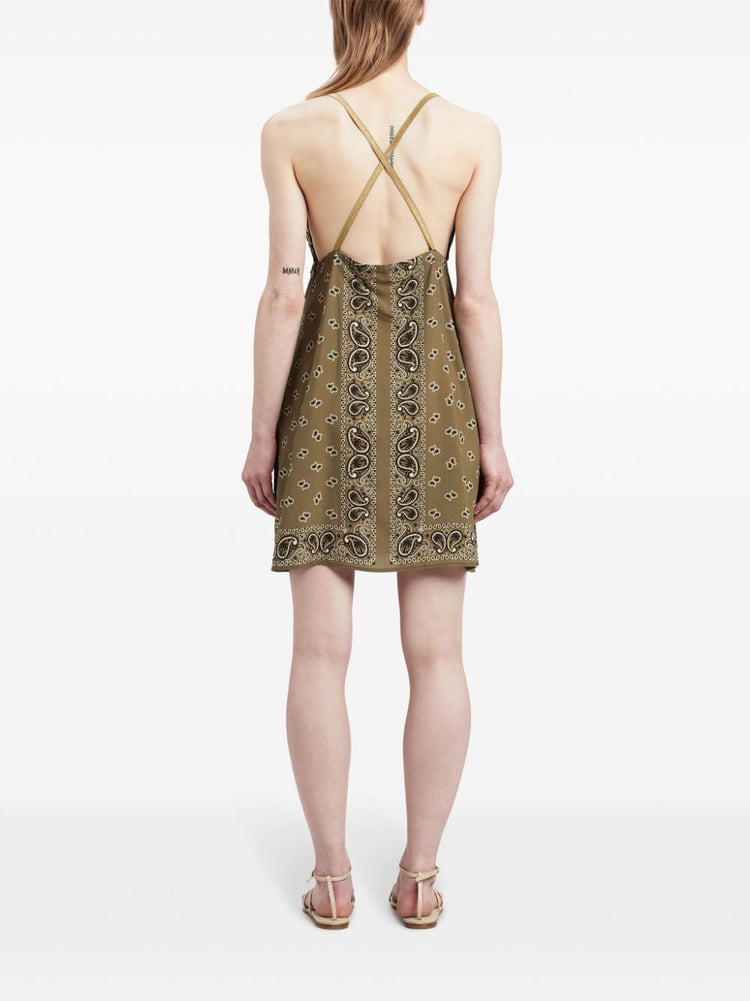 paisley-print slip dress