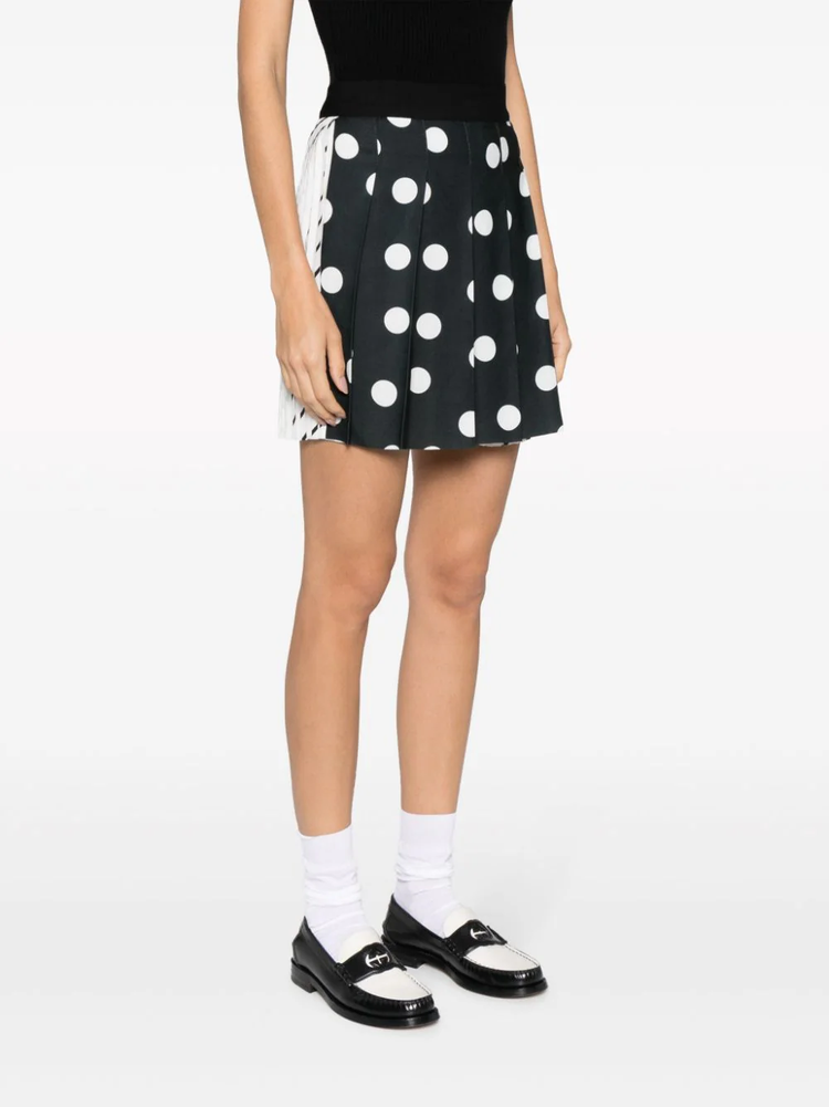 polka dot pleated mini skirt