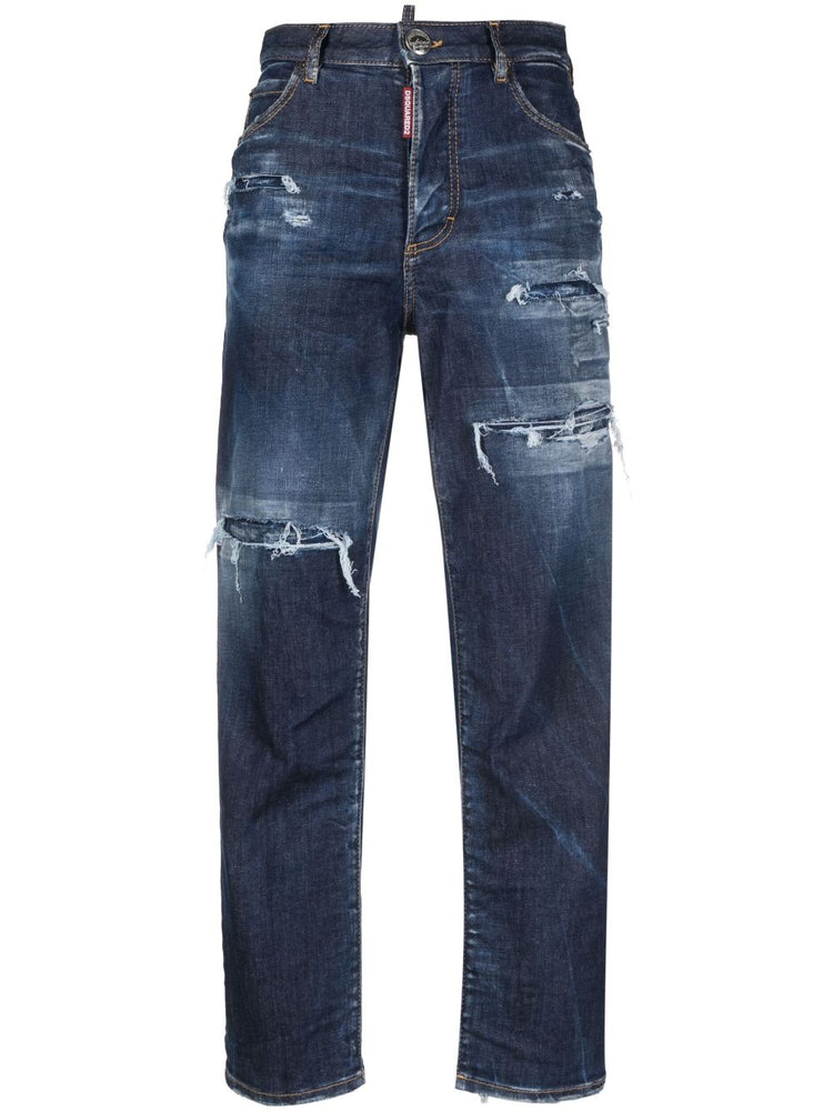 DSQUARED2 distressed-effect high-waisted jeans
