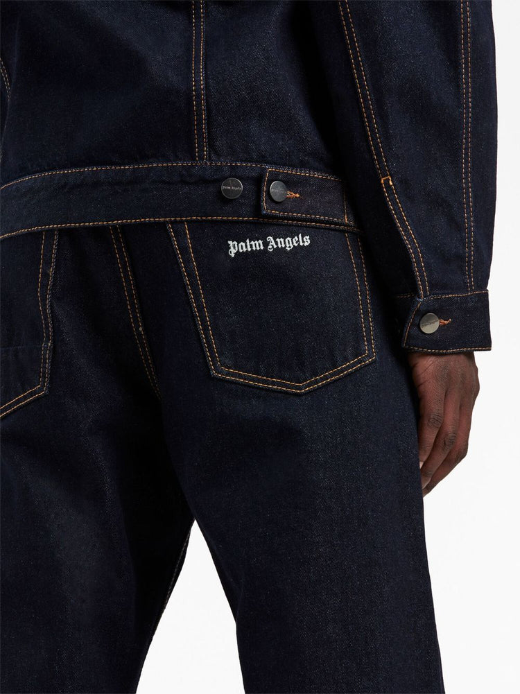 PALM ANGELS logo-embroidered denim jeans