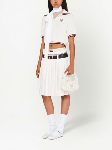 Wander Matelasse Satin Shoulder Bag in White - Miu Miu