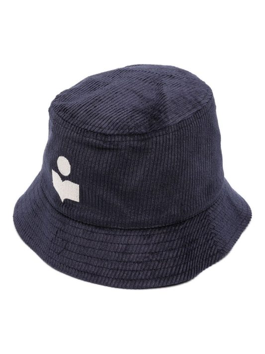 logo-embroidered ribbed bucket hat
