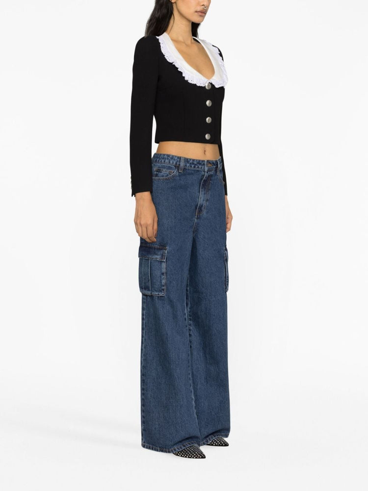SELF-PORTRAIT mid-rise wide-leg jeans