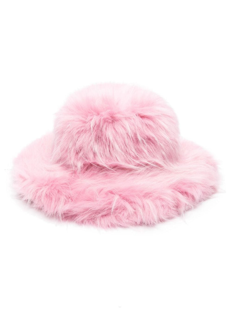 MSGM faux-fur cotton bucket hat