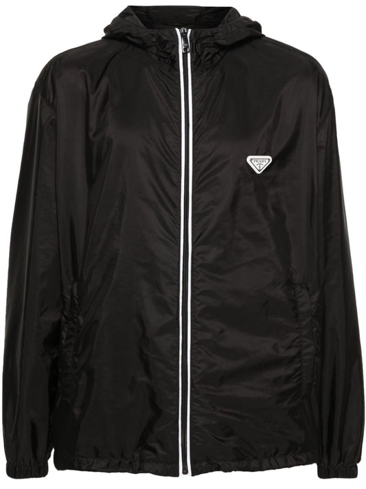 Re-Nylon enamel triangle-logo jacket