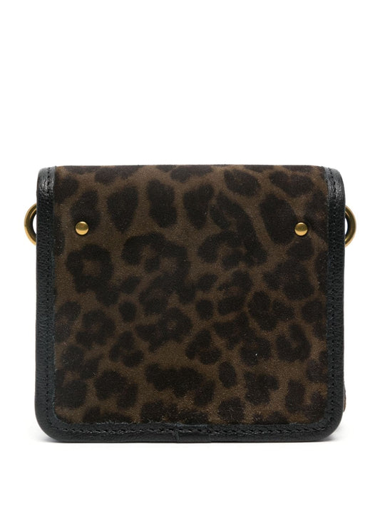 leopard-print suede wallet