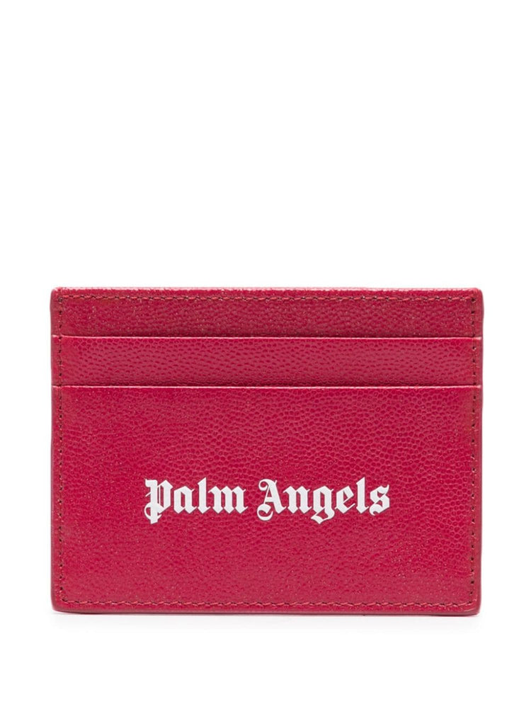 PALM ANGELS grained logo-print cardholder