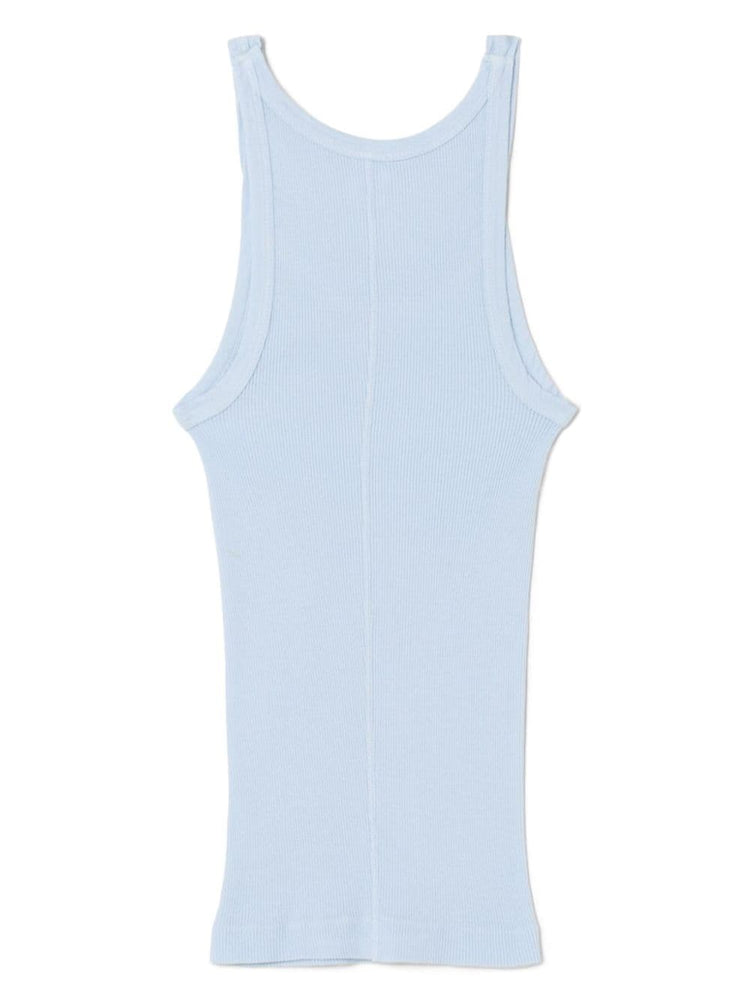 ribbed-knit cotton tank top