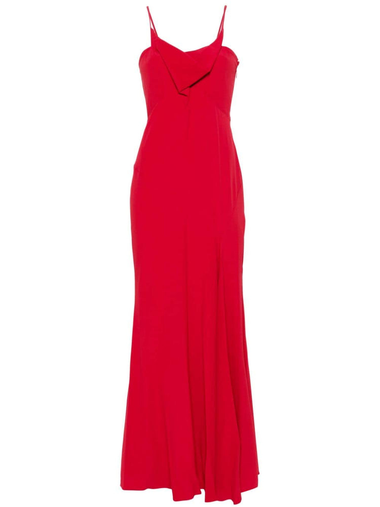 Kapri cowl-neck crepe maxi dress