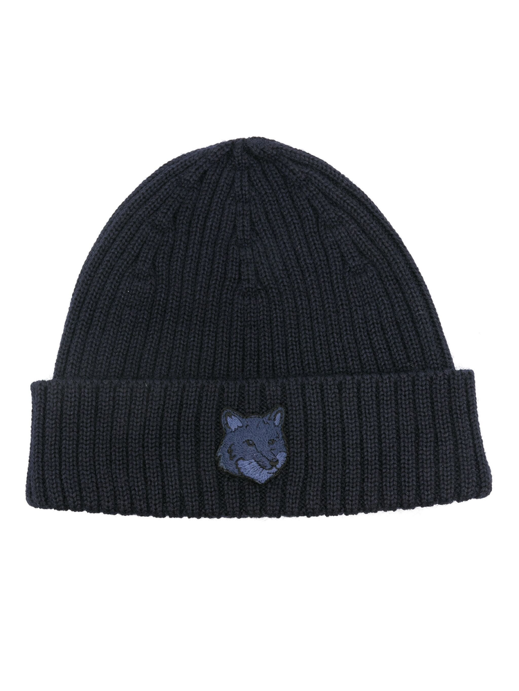 Bold Fox Head ribbed beanie