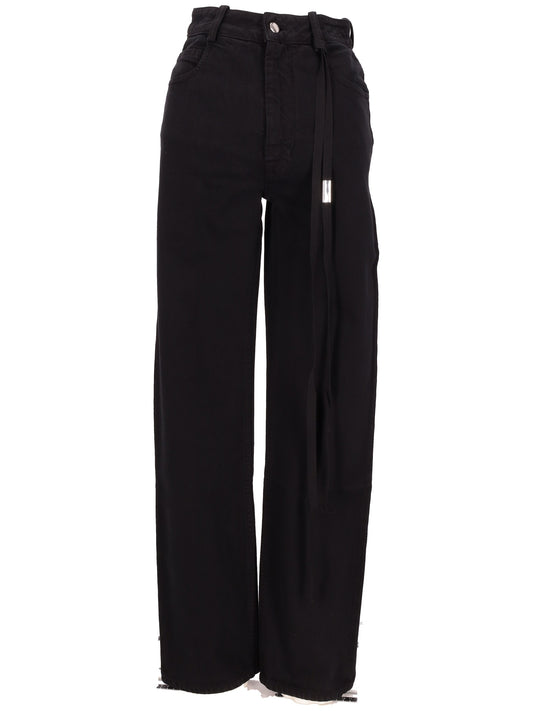 HERME 5-POCKETS SLIM FIT CROPPED TROUSERS DENIM