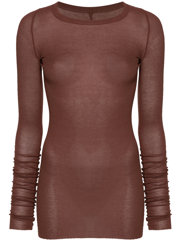 ribbed long-sleeve top