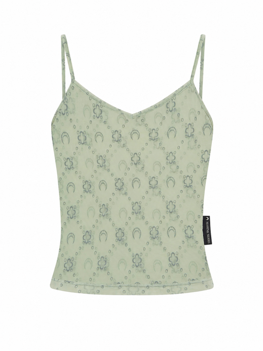 MOONOGRAM MESH FLOCK STRAPS TOP
