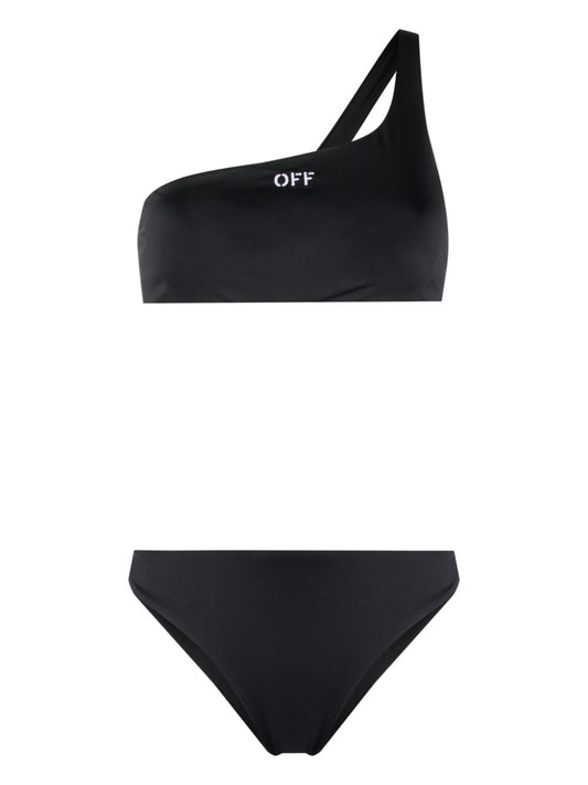 Off Stamp-embroidered bikini set