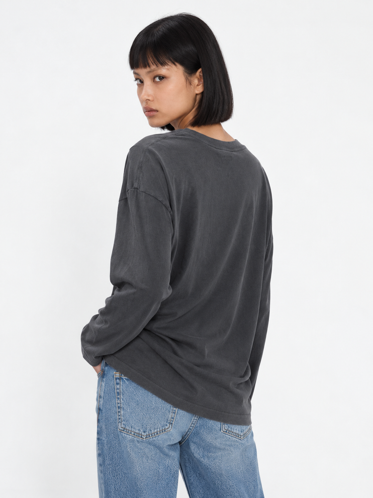 IVAN LONG SLEEVE PARIS STENCIL - WASHED BLACK