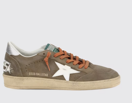 BALLSTAR WAXED SUEDE UPPER TOE TONGUE AND SPUR LEATHER STAR LAMINATED HEEL