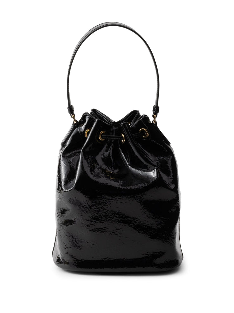 Duet patent leather bucket bag