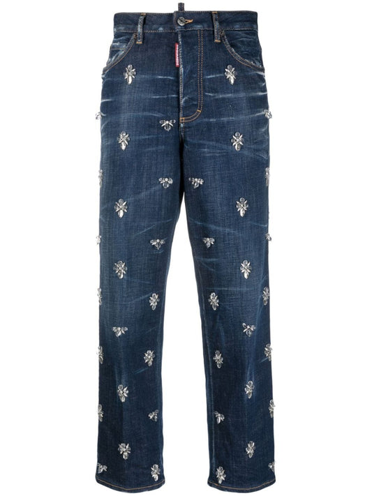 DSQUARED2 Crystal Flies high-rise jeans