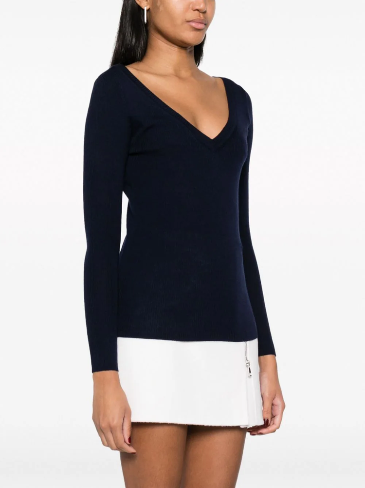 PAROSH V-neck wool sweatshirt