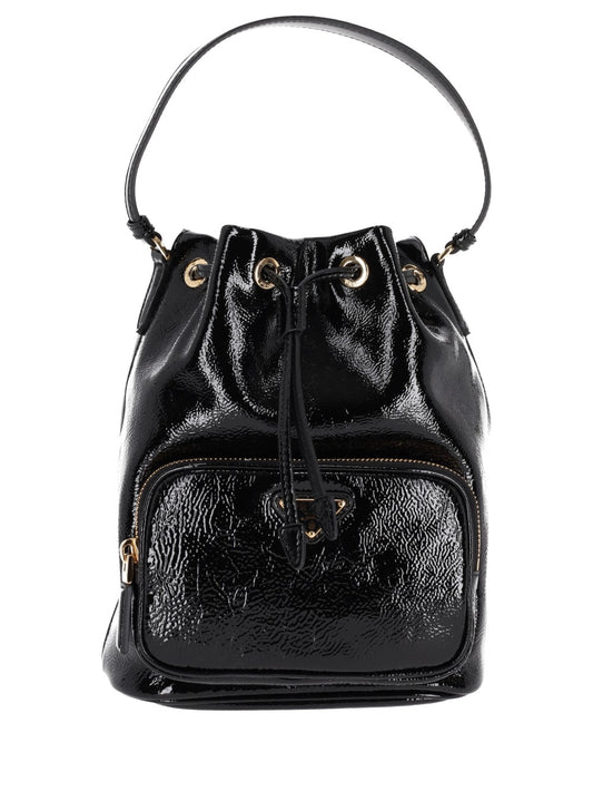 Duet patent leather bucket bag