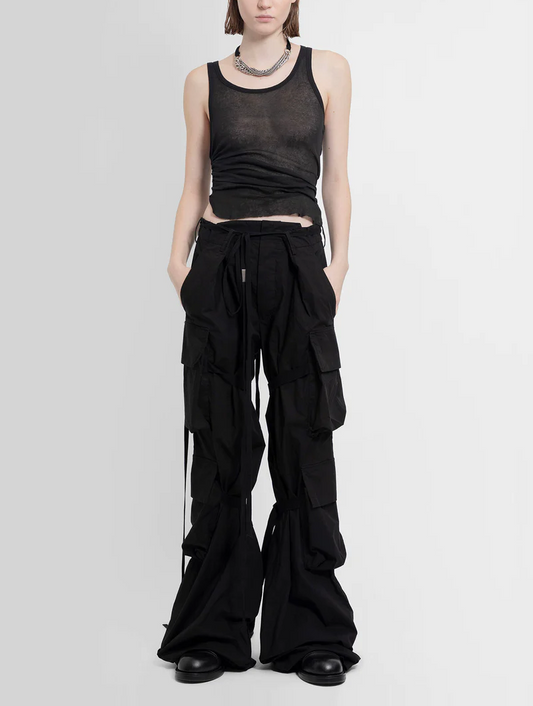 MARA WRINKLED CROPPED TANK TOP LIGHT COTTON RIB