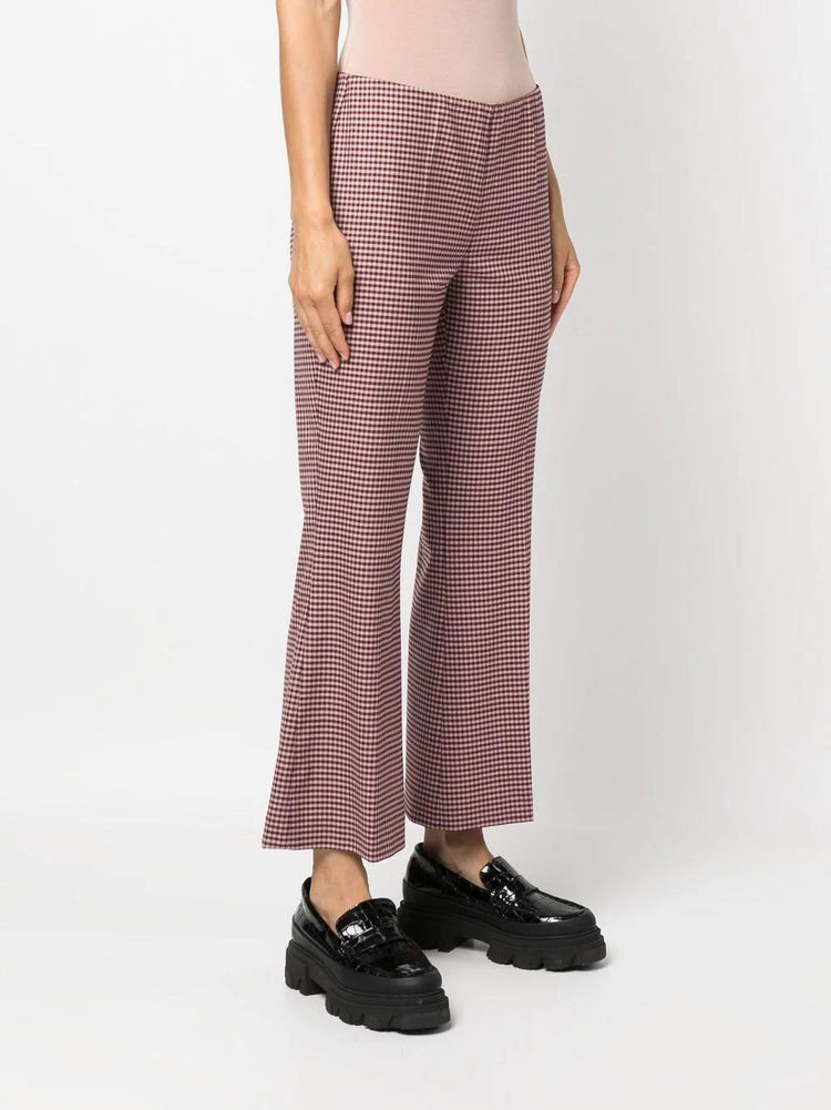 PAROSH houndstooth flared trousers