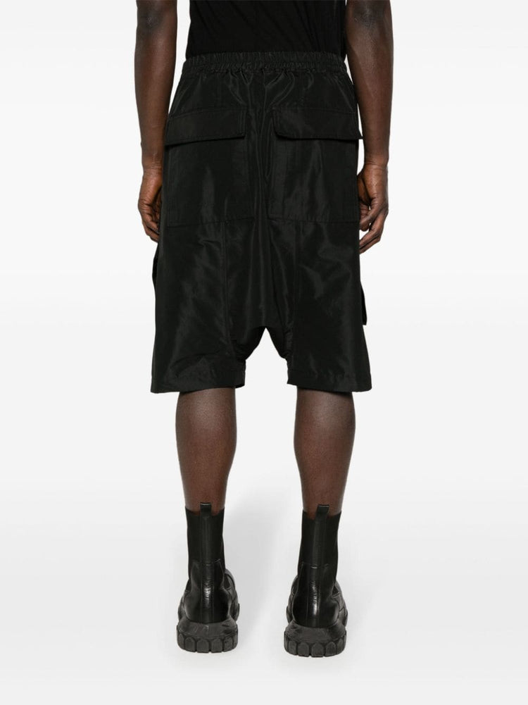 drawstring drop-crotch cargo shorts