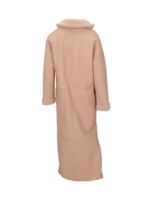 cappotto montone lungo reversibile