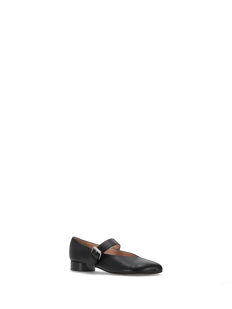 OBLIQUA STRAP BALLERINAS - Calfskin Leather