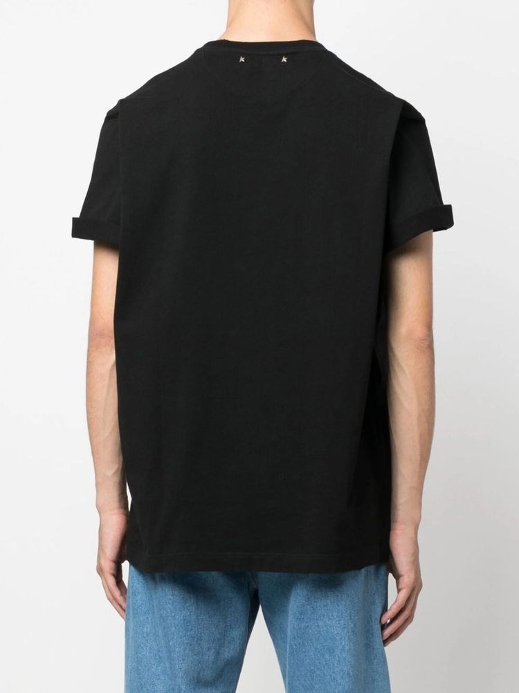 crew-neck cotton regular T-shirt distressed