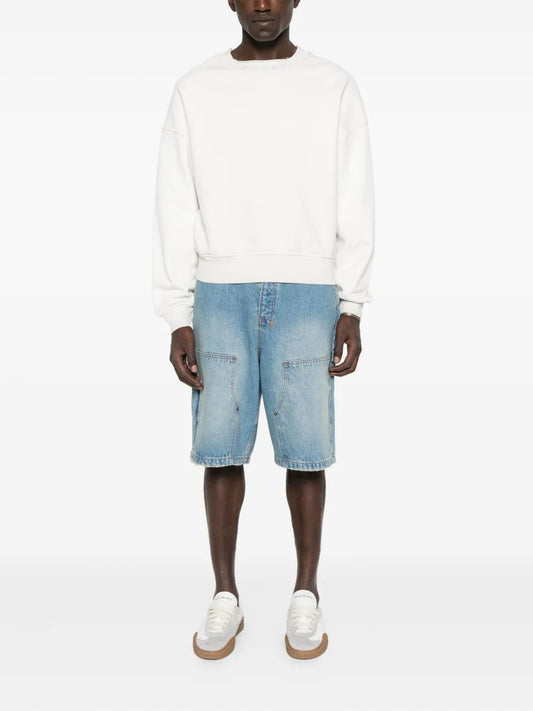 CURVED LOGO LOOSE COLLAR CREW OFF WHITE