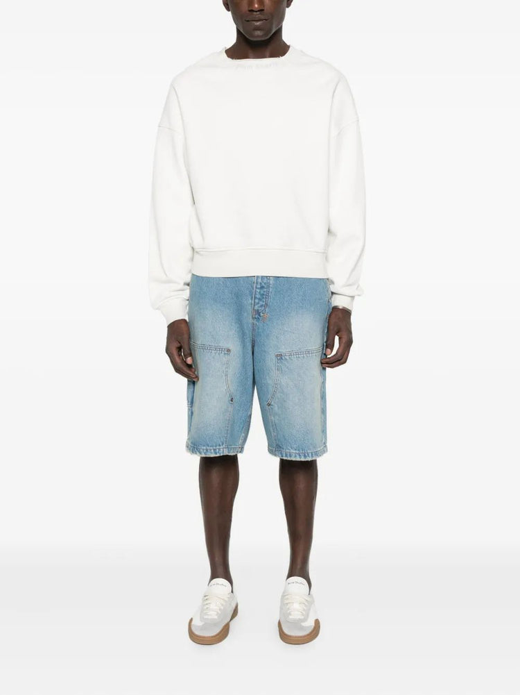 CURVED LOGO LOOSE COLLAR CREW OFF WHITE