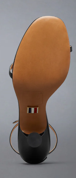 4 BAR STRAPPY HEEL SANDAL W/ 90MM ROUND CURVED HEEL IN SOFT PATENT LEATHER