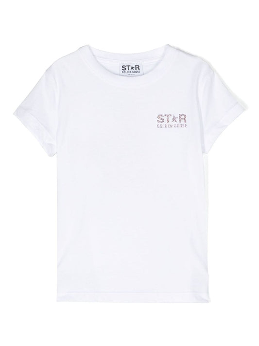 glitter logo-print T-shirt