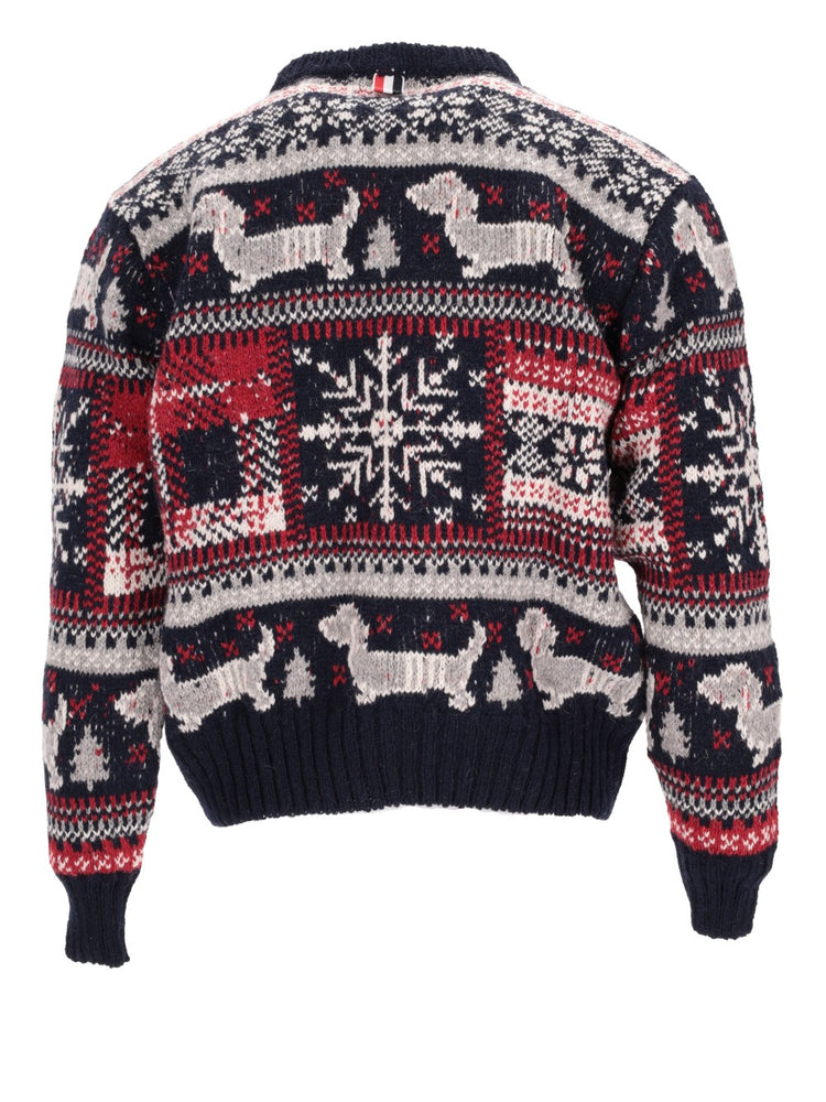 HOLIDAY HECTOR FAIRISLE JERSEY FLOAT JACQUARD RELAXED FIT CREW NECK PULLOVER IN  DONEGAL MOHAIR TWEE