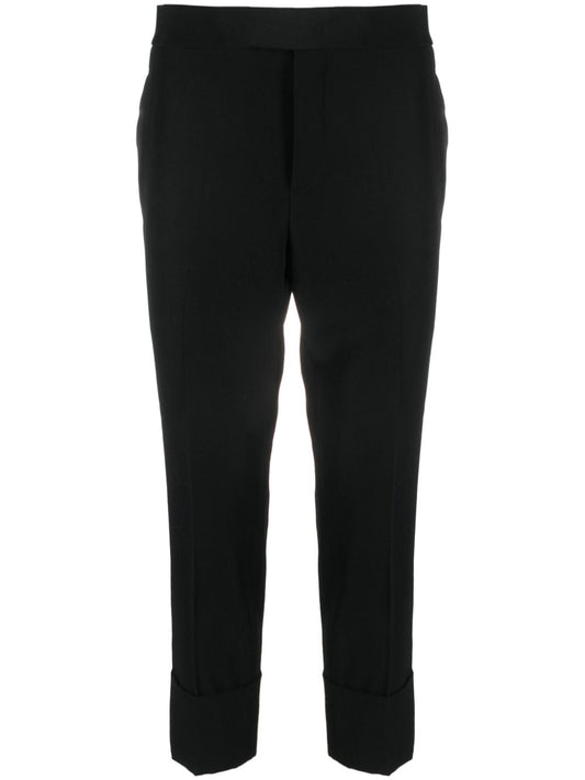 straight-leg cropped trousers