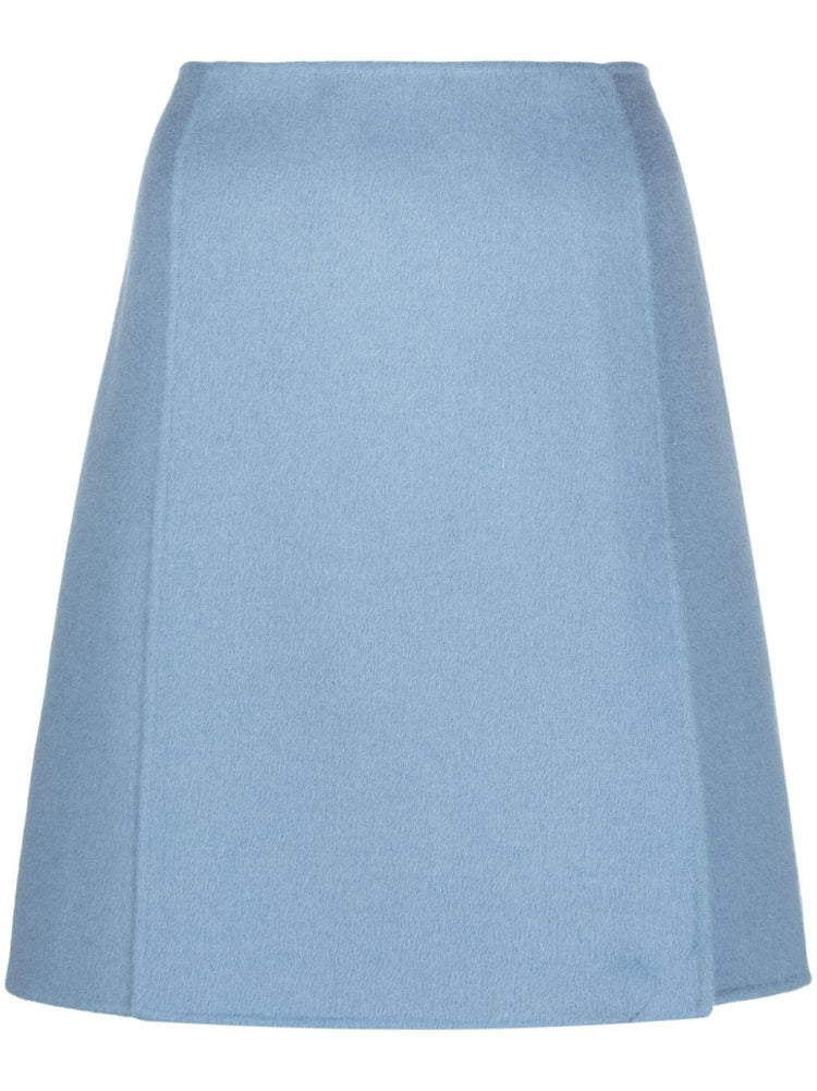 high-waist wool skirt