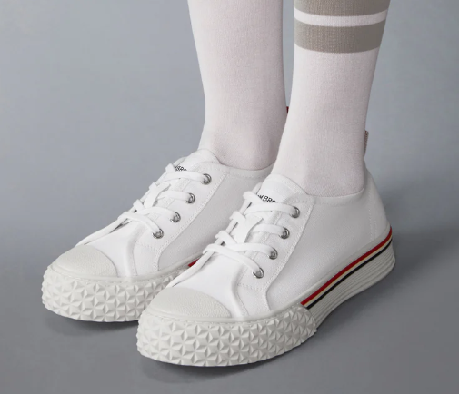 COLLEGIATE LOW TOP TRAINER W/ TARTAN TREAD SOLE IN ORGANIC CANVAS