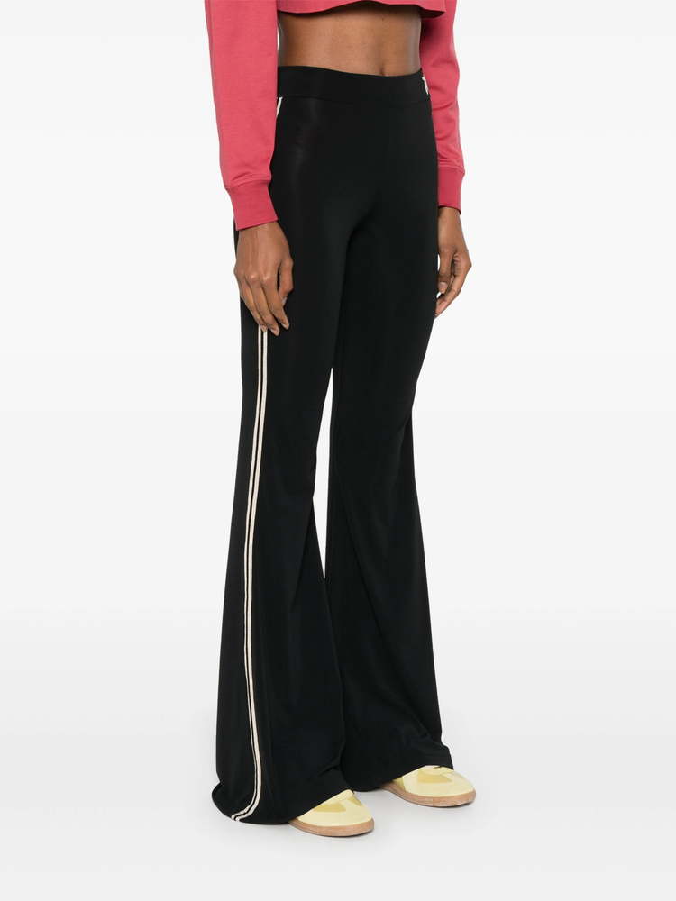 monogram-embroidered flared trousers