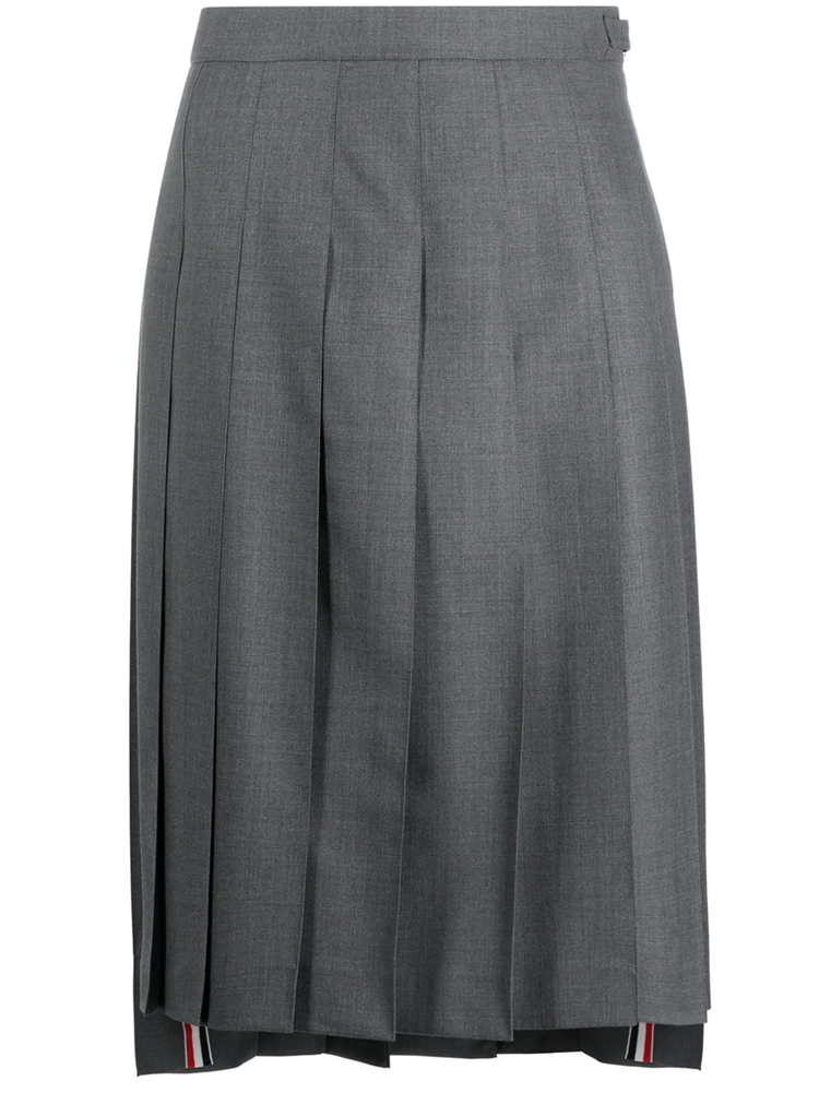 Super 120s twill pleated skirt