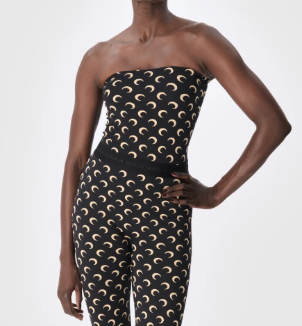 MOON PRINTED JERSEY SLEEVELESS TUBE TOP