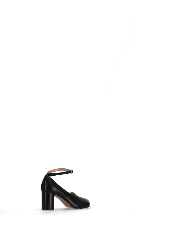 OBLIQUA BLOCK HEEL PUMPS - Calfskin Leather