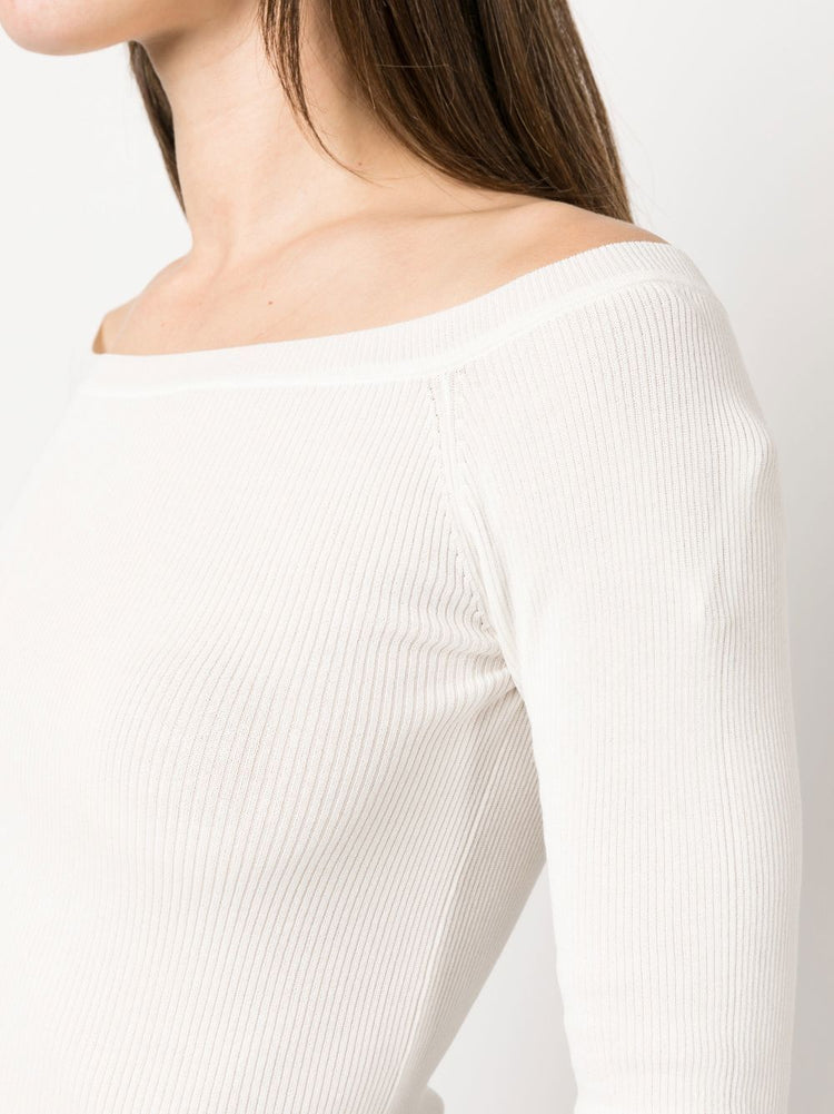 fine ribbed off-shoulder top