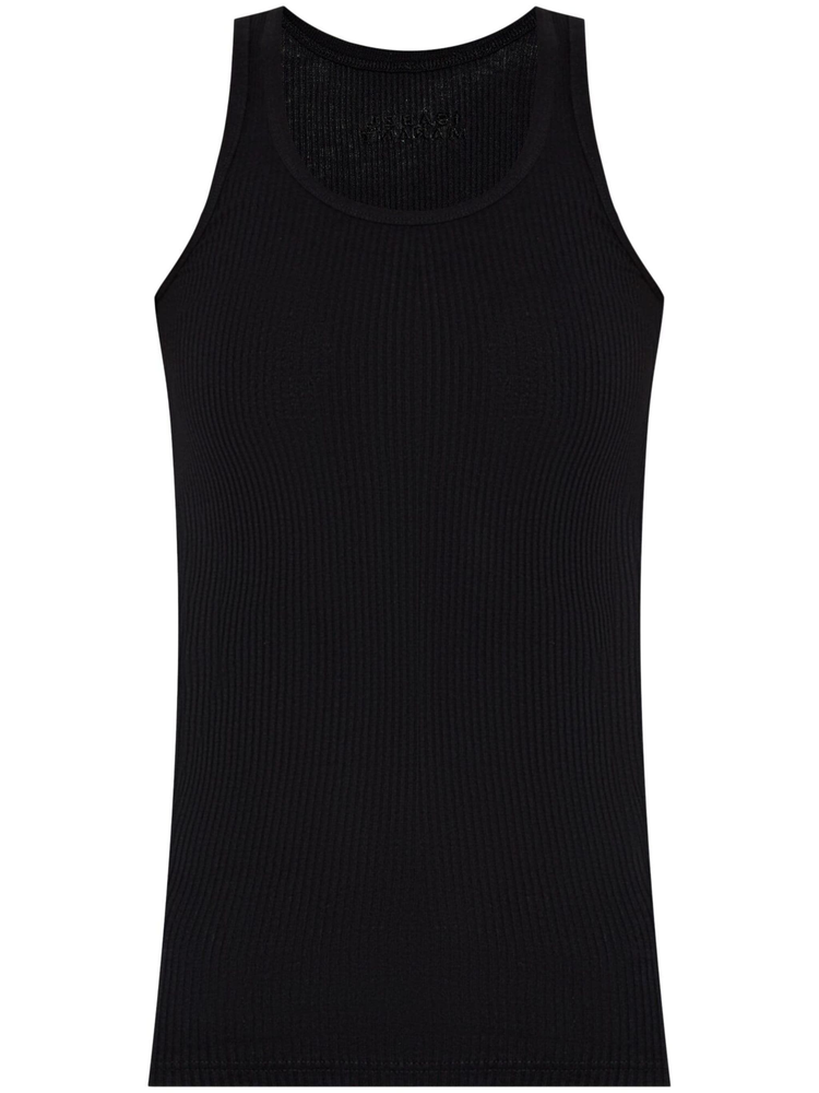 logo-embroidered tank top